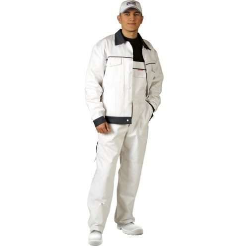 4607 haină + pantalon de protecție ornat, alb