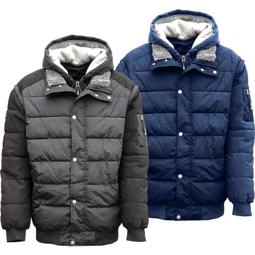 4678F Trevis: haină de iarnă pentru bărbați, impermeabilă, de culoare neagră și bleumarin
